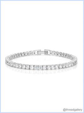 Tennis Bracelet Stackable 18K Gold Plated AAAAA Cubic Zirconia 7 Inch